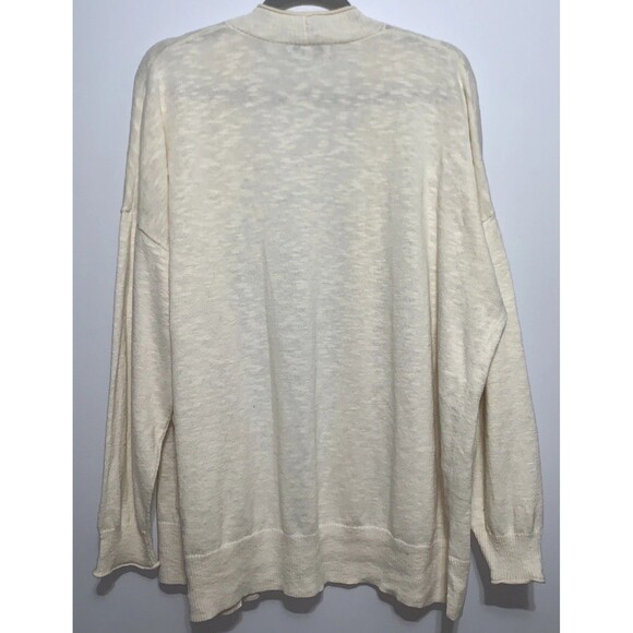Madewell Sweater Womens 2XL Open Front Cardigan Cream Cotton Blend - Picture 5 of 7